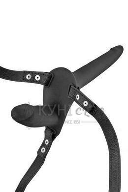 Подвійний страпон Fetish Tentation Strap-On with Double Dildo Black 103823 фото