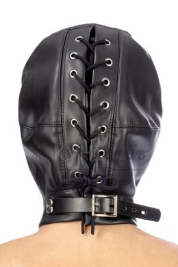 Капюшон з кляпом для БДСМ Fetish Tentation BDSM hood in leatherette with removable gag 102530 фото