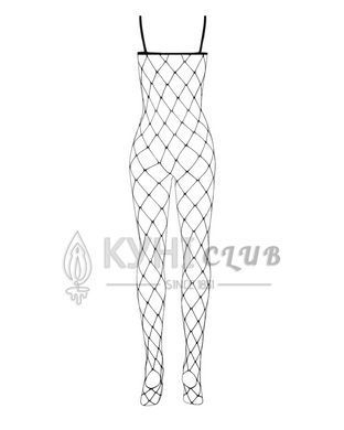 Бодистокинг с крупной ячейкой и открытой грудью Obsessive Bodystocking N102 S/M/L, черный 105235 фото