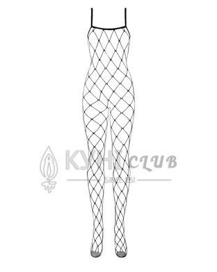 Бодистокинг с крупной ячейкой и открытой грудью Obsessive Bodystocking N102 S/M/L, черный 105235 фото