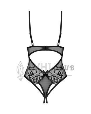 Тедди с доступом Obsessive Blomentis crotchless teddy, XS/S, прозрачное, открытая спина, низ-стринги 109957 фото