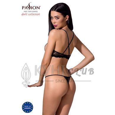 Комплект белья QUENTRIS BIKINI black L/XL - Passion Exclusive, стринги и полуоткрытый лиф 109159 фото