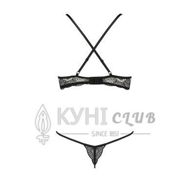Комплект белья QUENTRIS BIKINI black L/XL - Passion Exclusive, стринги и полуоткрытый лиф 109159 фото