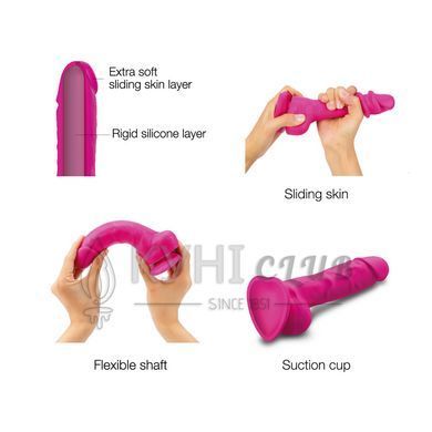 Реалістичний фалоімітатор Strap-On-Me Sliding Skin Realistic Dildo Fuchsia M, ефект рухливої шкіри 104237 фото