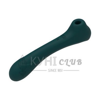 Вібратор та вакуумний кліторальний стимулятор 2-в-1 Alive Quiver Teal оновлена ​​модель 103986 фото