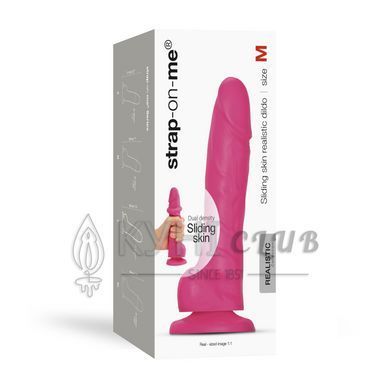 Реалістичний фалоімітатор Strap-On-Me Sliding Skin Realistic Dildo Fuchsia M, ефект рухливої шкіри 104237 фото