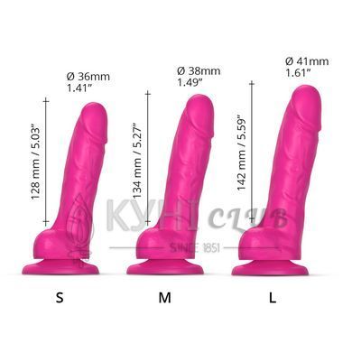 Реалістичний фалоімітатор Strap-On-Me Sliding Skin Realistic Dildo Fuchsia M, ефект рухливої шкіри 104237 фото