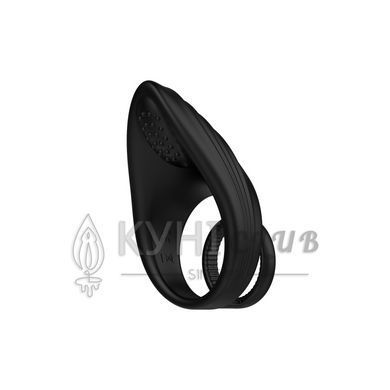 Ерекційне віброкільце Nexus Enhance Vibrating Cock and Ball Ring, подвійне, Чорне 104613 фото
