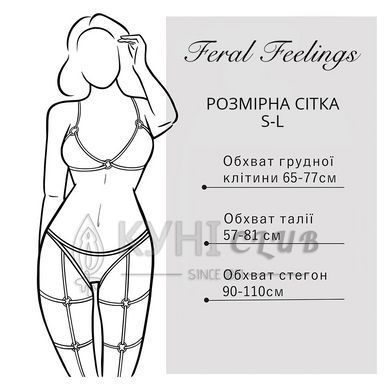 Портупея на груди Feral Feelings - Harness Top, натуральна шкіра, колір білий 108709 фото