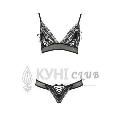 Комплект білизни Passion ERZA SET L/XL, black, ліф і трусики 109119 фото