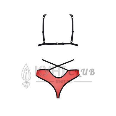 Комплект білизни Passion PEONIA SET XXL/XXXL red, бра, трусики 106338 фото