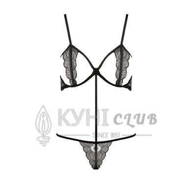 Комплект белья QUENTRIS BIKINI black L/XL - Passion Exclusive, стринги и полуоткрытый лиф 109159 фото