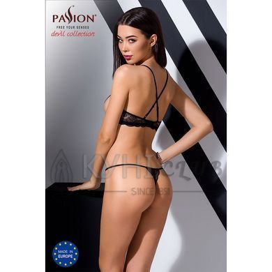 Комплект белья QUENTRIS BIKINI black L/XL - Passion Exclusive, стринги и полуоткрытый лиф 109159 фото