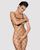 Бодистокинг с крупной ячейкой и открытой грудью Obsessive Bodystocking N102 S/M/L, черный 105235 фото