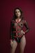 Жіноча збруя з ланцюгом та фіксаторами Feral Feelings Harness with Cuffs Red 106229 фото 1