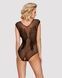Бодистокинг из крупной сетки с кружевом Obsessive B112 teddy XL/XXL, черный, с доступом 105186 фото 2