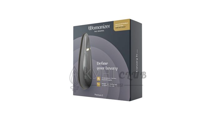 Вакуумний кліторальний стимулятор Womanizer Premium 2 - Black, функції Autopilot та Smart Silence 106776 фото