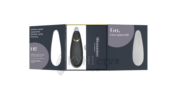 Вакуумный клиторальный стимулятор Womanizer Premium 2 - Black, функции Autopilot и Smart Silence 106776 фото