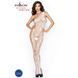 Бодістокінг Passion BS036 white, комбінезон, лямки через одне плече 100295 фото 4