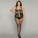 Сетчатый бодистокинг JSY &laquo;Нежная Люси&raquo; Plus Size, black, имитация боди, имитация шнуровки 106417 фото 3