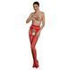 Еротичні колготки-бодістокінг Passion ECO S002 red, з доступом, геометричне плетіння 105009 фото 3