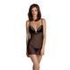 Сорочка Passion DELIENA CHEMISE L/XL black, стрінги із заниженою талією 106287 фото 1