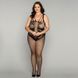 Сетчатый бодистокинг JSY &laquo;Нежная Люси&raquo; Plus Size, black, имитация боди, имитация шнуровки 106417 фото 1