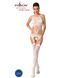 Бодістокінг Passion BS047 white, комбінезон, імітація топа, панчох і пояса 109413 фото 2