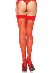 Прозорі панчохи зі швом Leg Avenue Sheer backseam stockings Red, one size 105986 фото