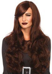 Хвиляста перука з косим чубчиком Leg Avenue Long Wavy Wig 68 см, коричнева 107111 фото