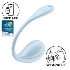 Смарт-виброяйцо Satisfyer Smooth Petal Connect App Light Blue 109876 фото