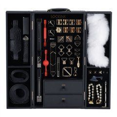 БДСМ-набір LOCKINK All-in-1 BDSM Play Kit, чорний, шкіра з тисненням, предмети для бондажу, шибарі, 109978 фото