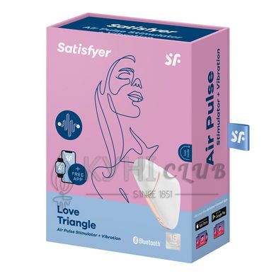 Вакуумний кліторальний стимулятор Satisfyer Love Triangle White з керуванням через інтернет 101092 фото