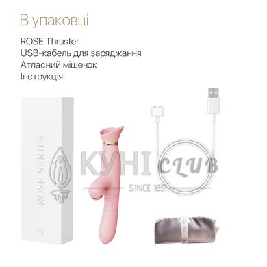 Пульсатор-вібратор із вакуумною стимуляцією клітора Zalo - ROSE Thruster Strawberry Pink 104659 фото