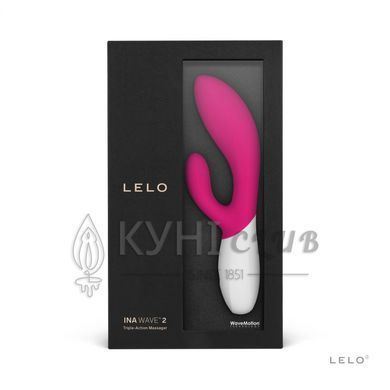 Вібратор-кролик LELO Ina Wave 2 Cerise, манливий рух стовбура + вібрації 106046 фото