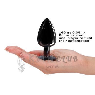 Металева анальна пробка з кристалом Dorcel Diamond Plug Black L 105785 фото