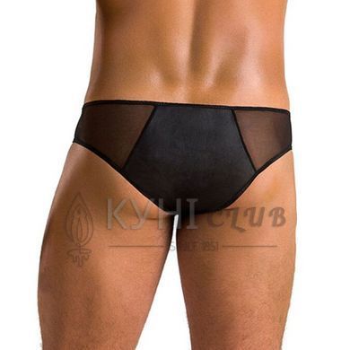 Чоловічі сліпи на блискавці Passion 042 SLIP TIMMY L/XL Black, екошкіра, сітка 105574 фото