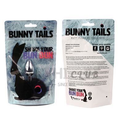 Анальна пробка FeelzToys - Bunny Tails Butt Plug Black 102980 фото
