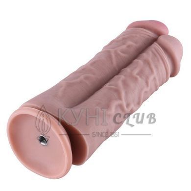 Двойной дилдо для секс-машин Hismith 8.5&rdquo; Two Cocks One Hole Silicone Dildo 104188 фото