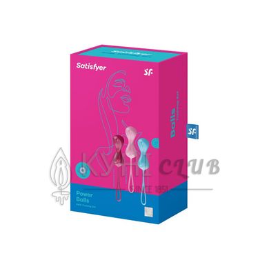 Вагінальні кульки Satisfyer Power Balls (3 пари), діаметр 3,4см, маса 60-76-92г, з кулькою всередині 100344 фото