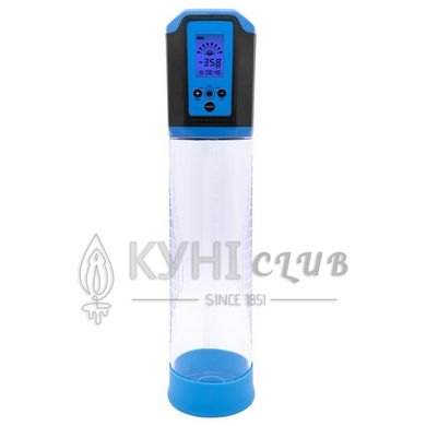 Автоматическая вакуумная помпа Men Powerup Passion Pump Blue, LED-табло, перезаряжаемая, 8 режимов 104284 фото