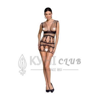 Бодистокинг-платье Passion BS089 black, мини, плетение в виде паутины 104345 фото