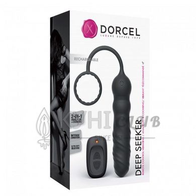 Анальний вібратор Dorcel Deep Seeker з ерекційним кільцем та пультом ДУ 102078 фото