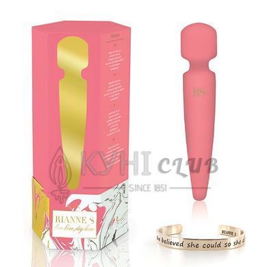 Вибромассажер Rianne S: Bella Mini Wand Coral, 10 режимов работы, медицинский силикон 108629 фото