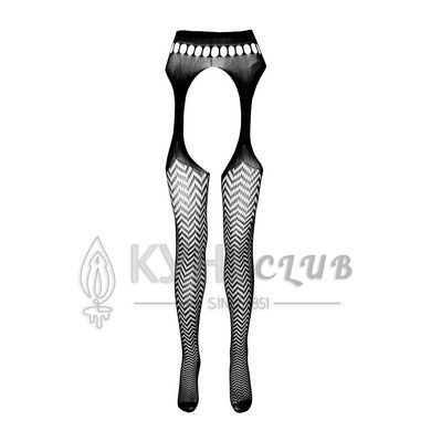 Еротичні колготки-бодістокінг Passion ECO S002 white, з доступом, геометричне плетіння 105010 фото