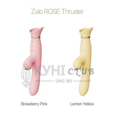 Пульсатор-вібратор із вакуумною стимуляцією клітора Zalo - ROSE Thruster Strawberry Pink 104659 фото