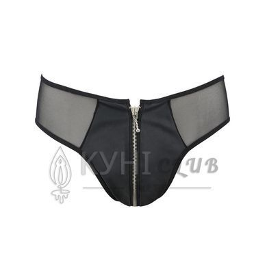 Чоловічі сліпи на блискавці Passion 042 SLIP TIMMY L/XL Black, екошкіра, сітка 105574 фото