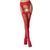 Сітчасті панчохи-стокінги Passion S020 One Size, Red, ажурний візерунок, імітація пояса з гартерами 100813 фото