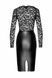 Сукня Noir Handmade F295 Euphoria, XL, black, мереживо, глибоке декольте, спідниця міді під латекс 108208 фото 5