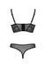 Комплект Passion DROSERA SET black S/M, сетка+кружево, бюстье и трусики танга 108502 фото 4